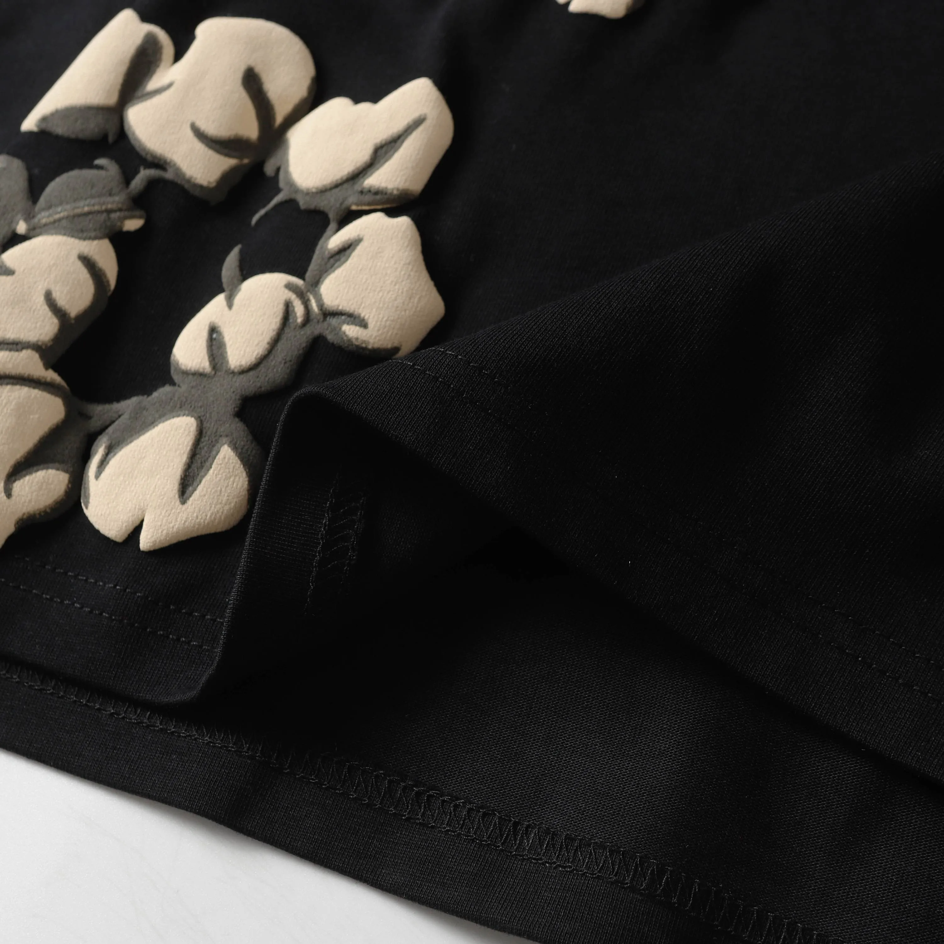 8201# 8 color set DENIM TEARS Kapok European and American fashion brand high quality foam flocking printed short sleeves Color Black Yellow Green Yellow Gray Royal Blue Pink Peacock Blue Size S-XL